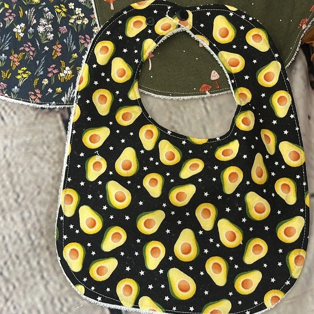 Designer handcrafted cotton Terry bib